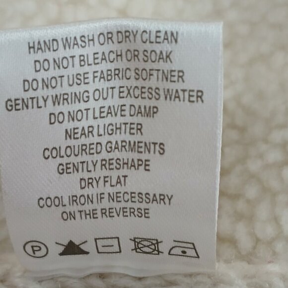 WOMENS DOR DOR COUTURE SHERPA WINTER WHITE SUEDE SWEATER COAT CREAM SIZE M - Picture 11 of 16